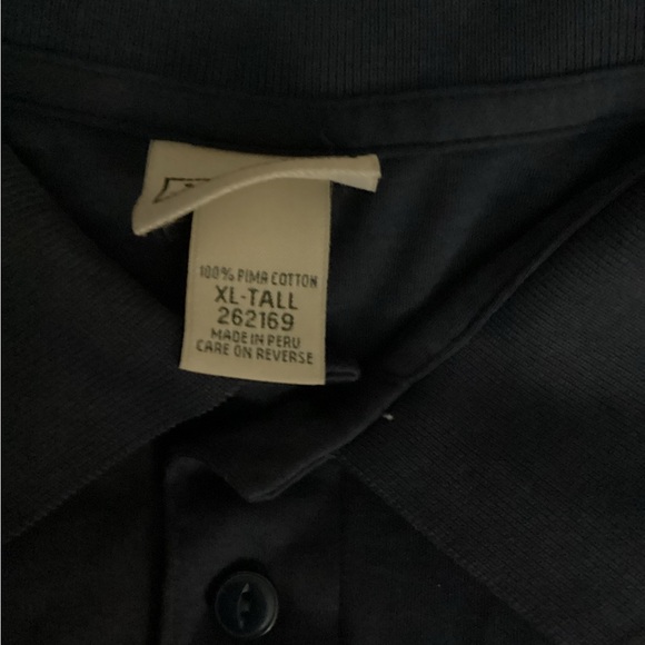 L.L Bean Men’s Short Sleeve Polo Tee Navy Blue 100% Pima Cotton Size XL Tall - Picture 5 of 6